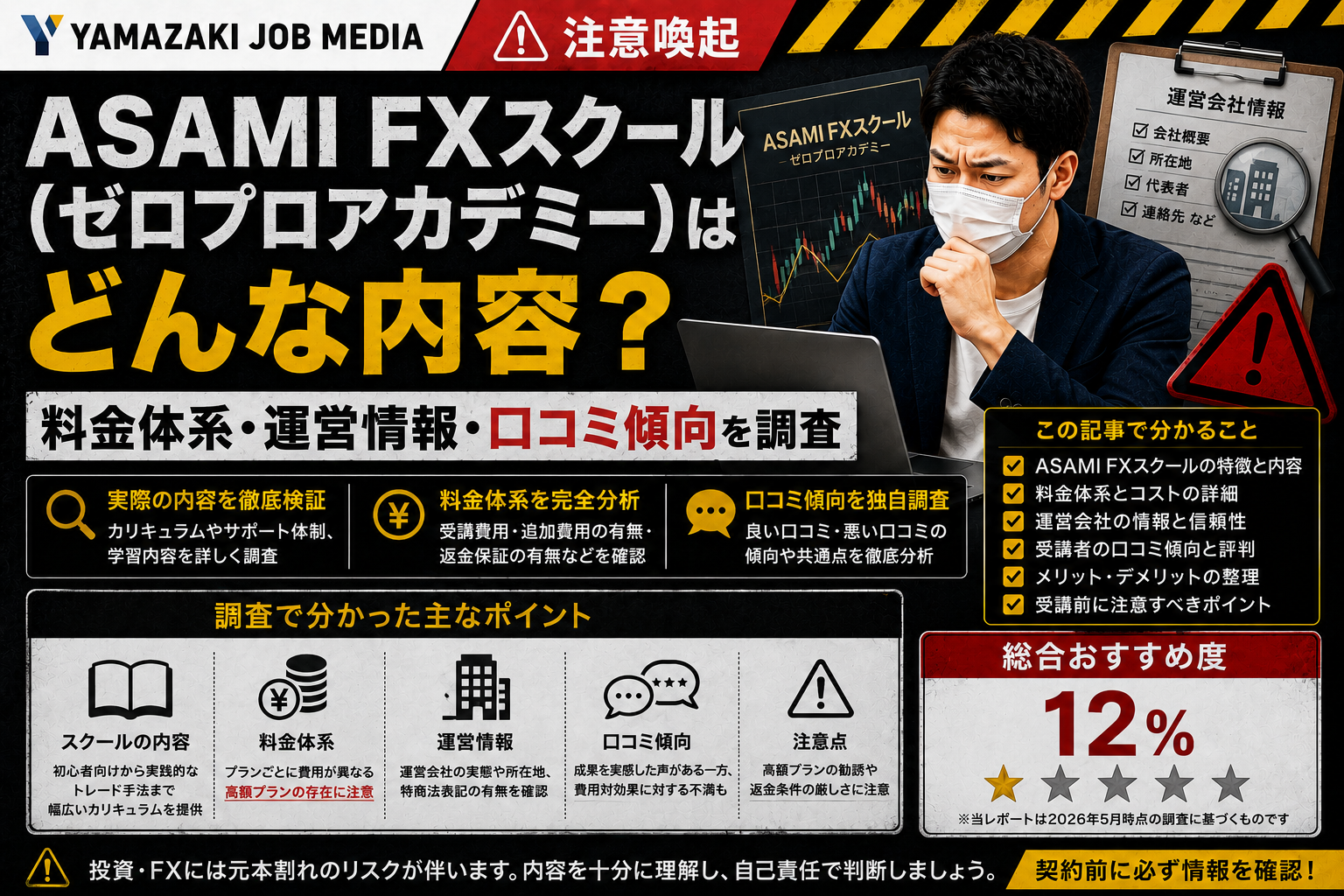 ゼロプロアカデミー ASAMI FXスクール（ゼロプロアカデミー）はどんな内容？料金体系・運営
