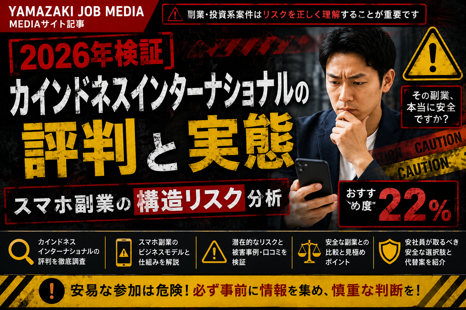 【検証】カインドネスインターナショナルの実態｜会社員目線でリスク分析｜おすすめ度24％