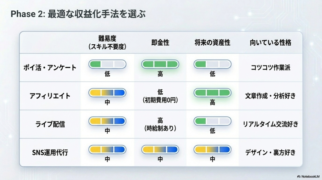 初心者が狙いやすいSNS副業ジャンル