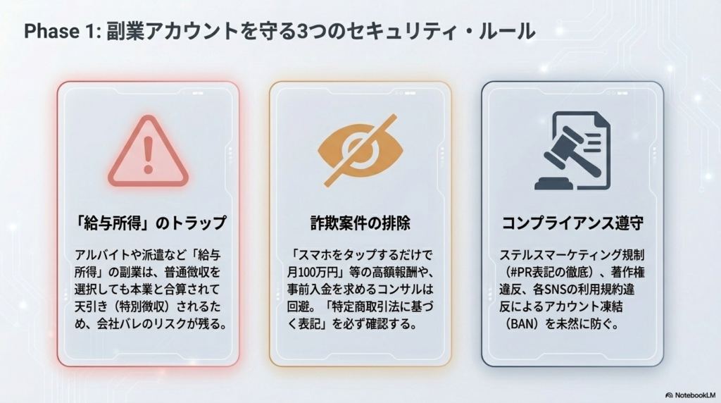 スマホ副業を始める際は、以下のポイントを確認しましょう。