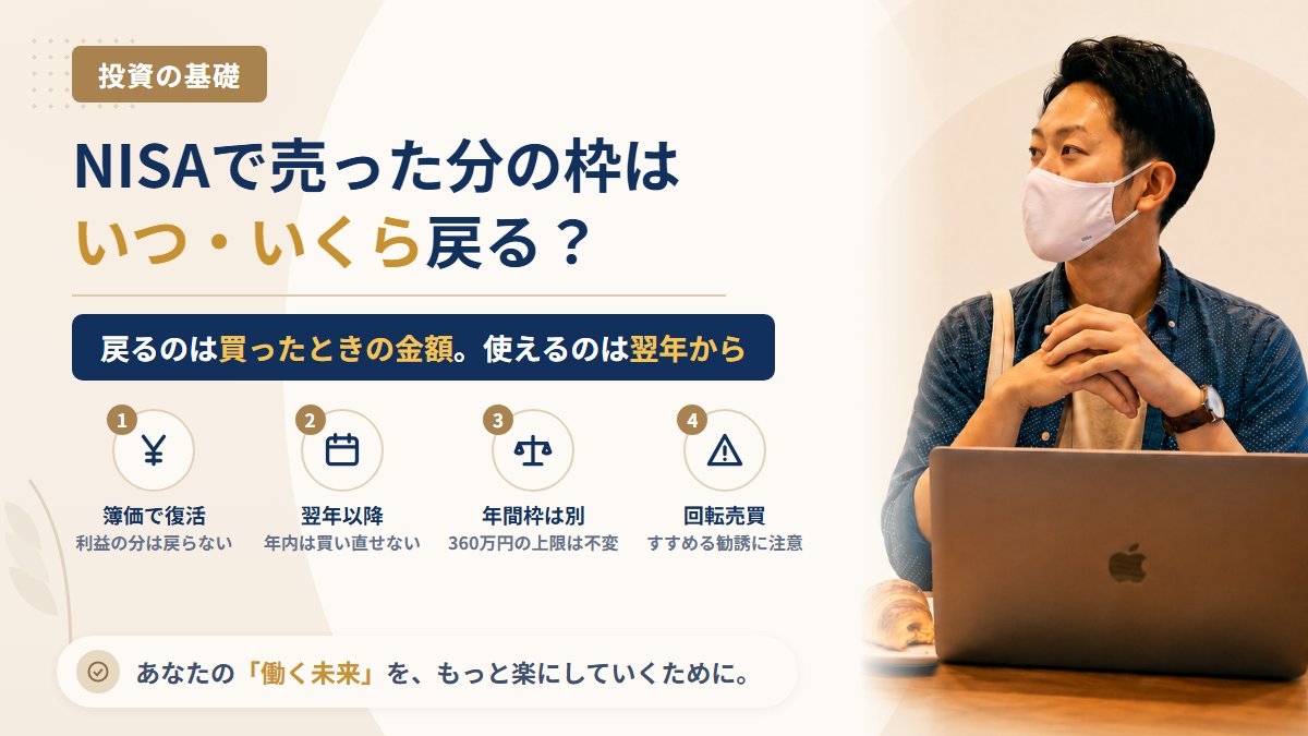 NISAで売却した分の枠はいつ戻る?簿価で翌年復活する仕組みと、年内に買い直せない理由