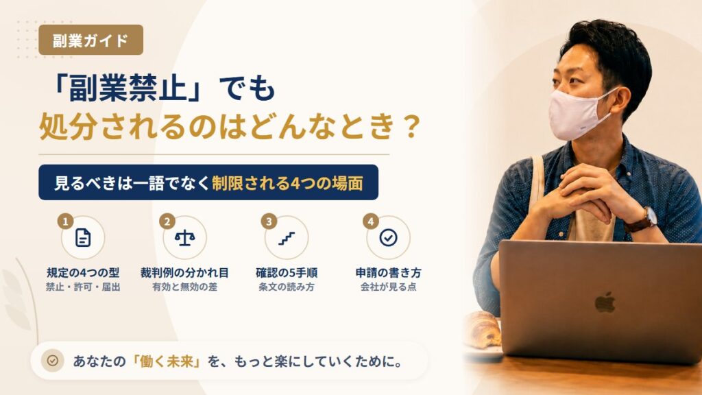 副業禁止の就業規則でも処分されるのはどんなとき？許可制・届出制の違いと申請の書き方