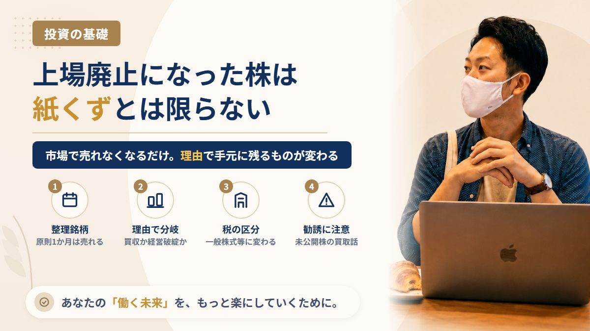 上場廃止になった株はどうなる?監理銘柄・整理銘柄の流れと、理由ごとに変わる結末
