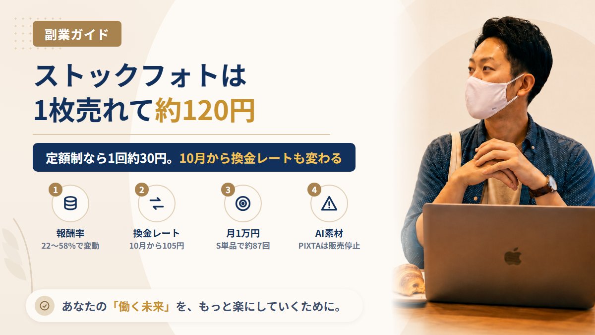 ストックフォトは1枚売れていくら？PIXTAの報酬率・換金レートとAI素材停止後の現実