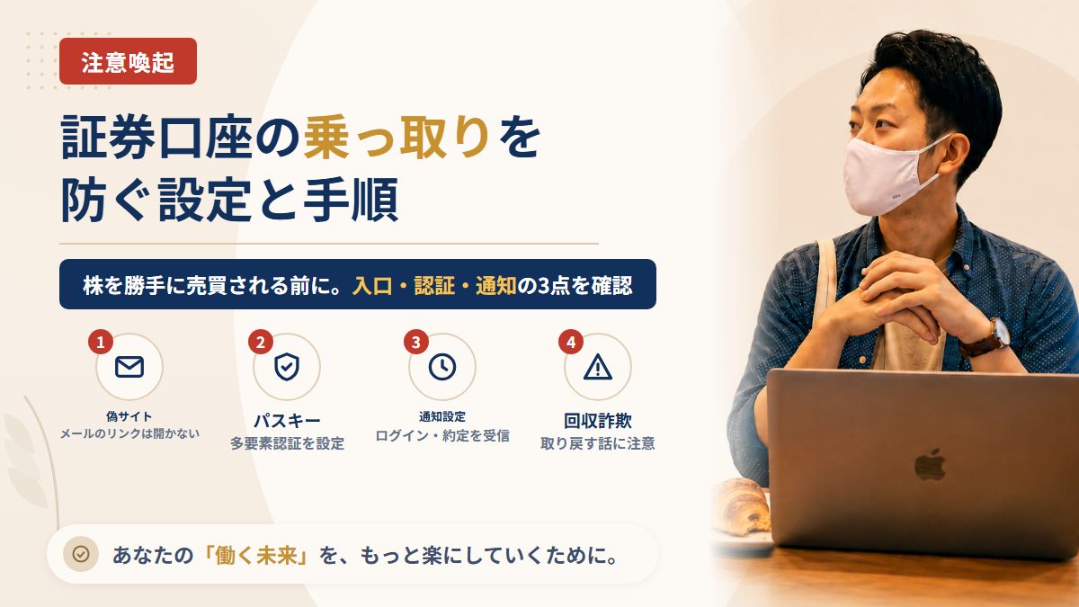 証券口座が乗っ取られたらどうなる?不正ログインの手口と、パスキー・通知設定で防ぐ5つの手順