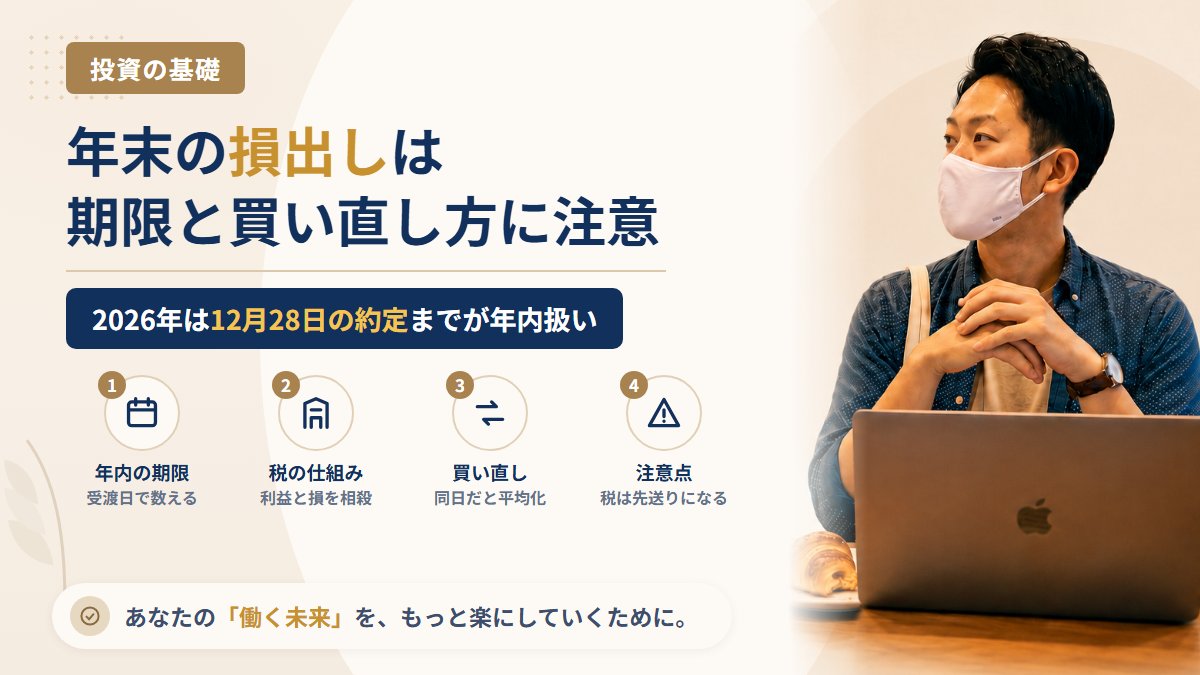 年末の「損出し」とは？2026年は12月28日が期限になる理由と、同じ株を買い直すときに損失が小さくなる落とし穴