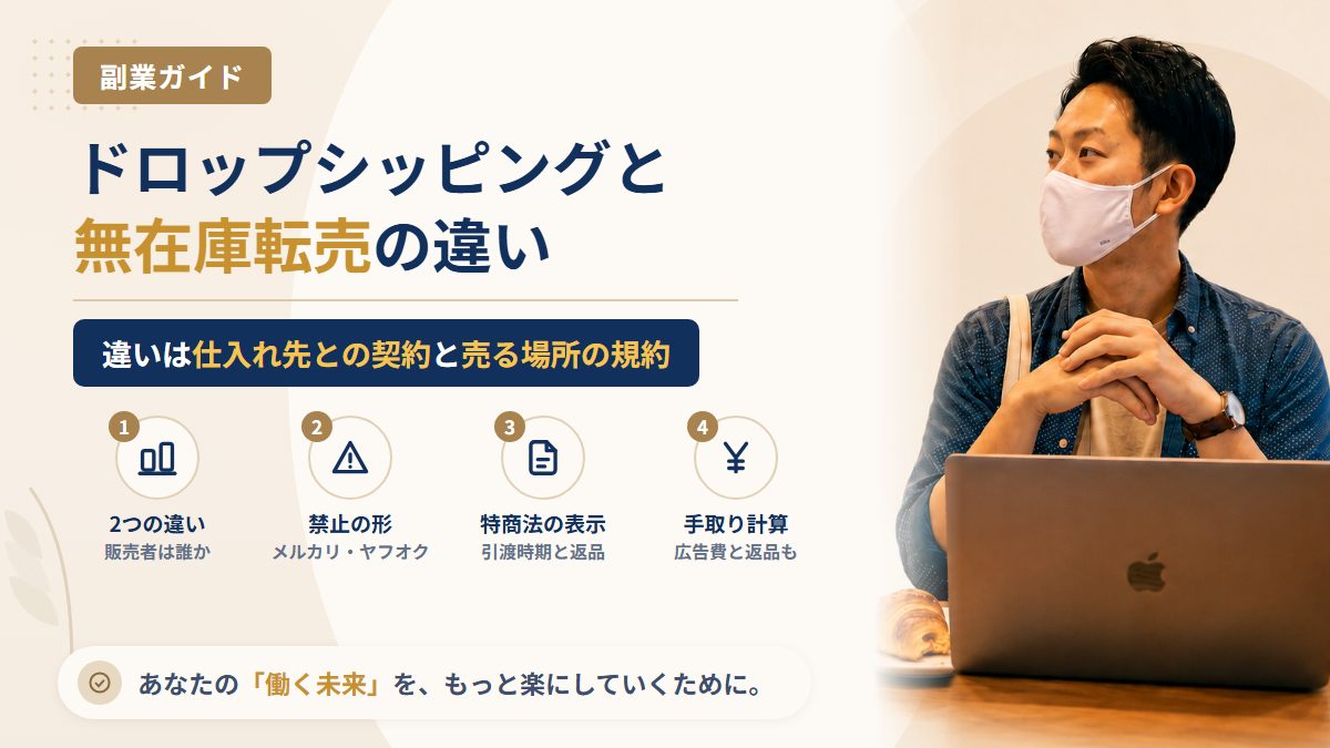 ドロップシッピングと無在庫転売の違い｜規約違反になる形・ならない形
