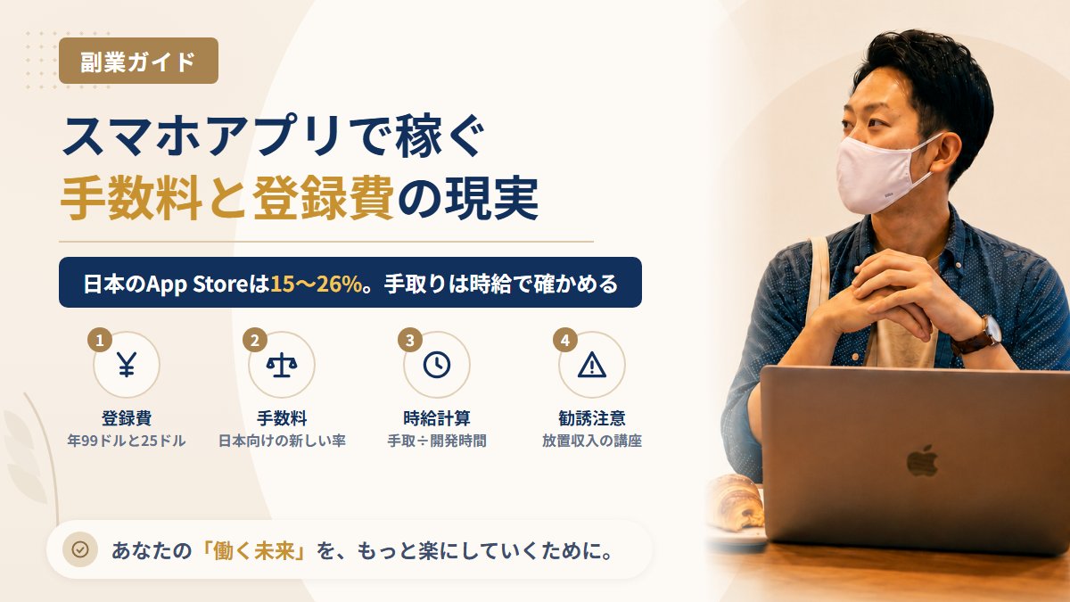 個人でスマホアプリを作って稼ぐには?ストア手数料・登録費と手取りの計算